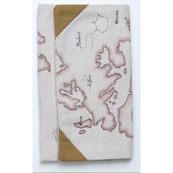 Wallet trifold canvas handmade old world map - Picture 3 of 5